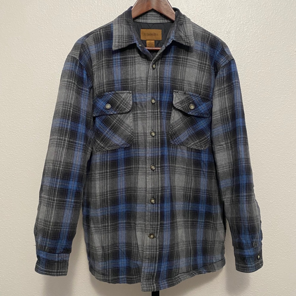 Mens Rugged Quilted Plaid Jacket Granola Rustic Cabincore Outdoor Lumberjack